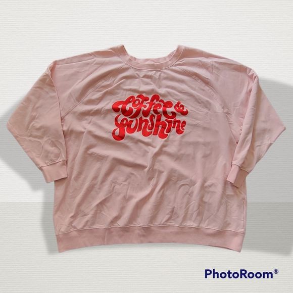 Wildfox, Coffee & Sunshine pink and red sweatshirt, size XXL - Picture 3 of 7
